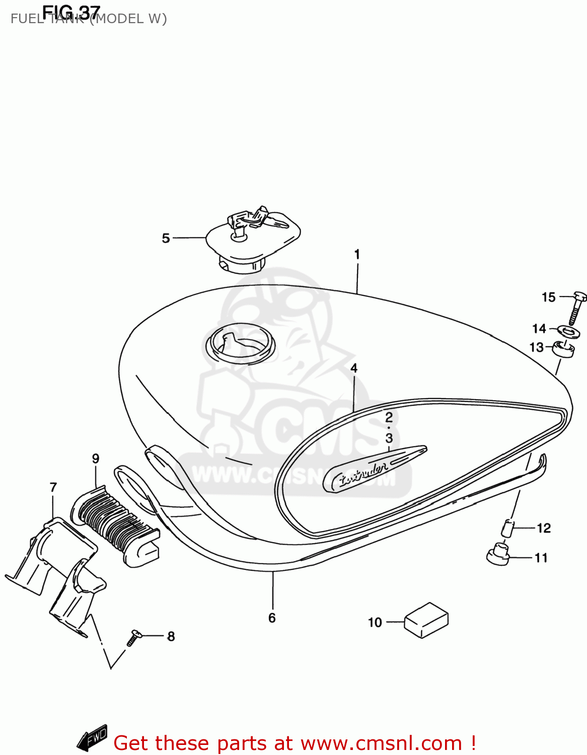 FUEL TANK (MODEL W) VS800GL INTRUDER 1998 (W) USA (E03)