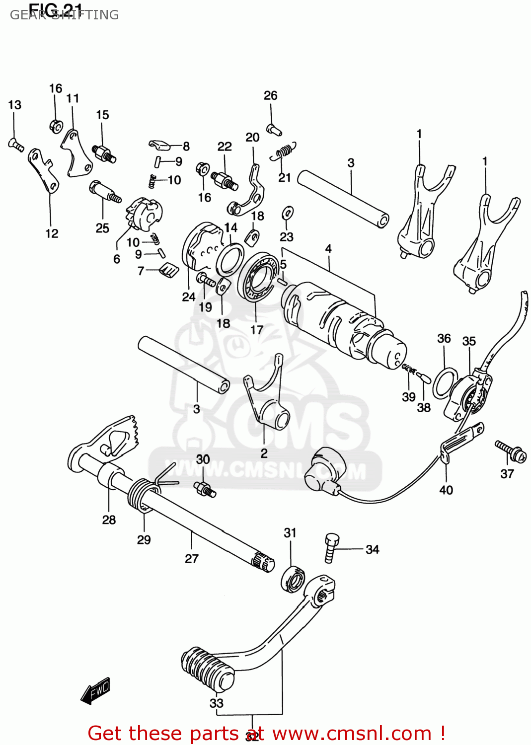 GEAR SHIFTING VS800GL INTRUDER 1998 (W) USA (E03)