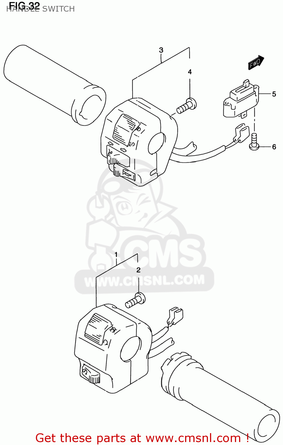 HANDLE SWITCH VS800GL INTRUDER 1998 (W) USA (E03)