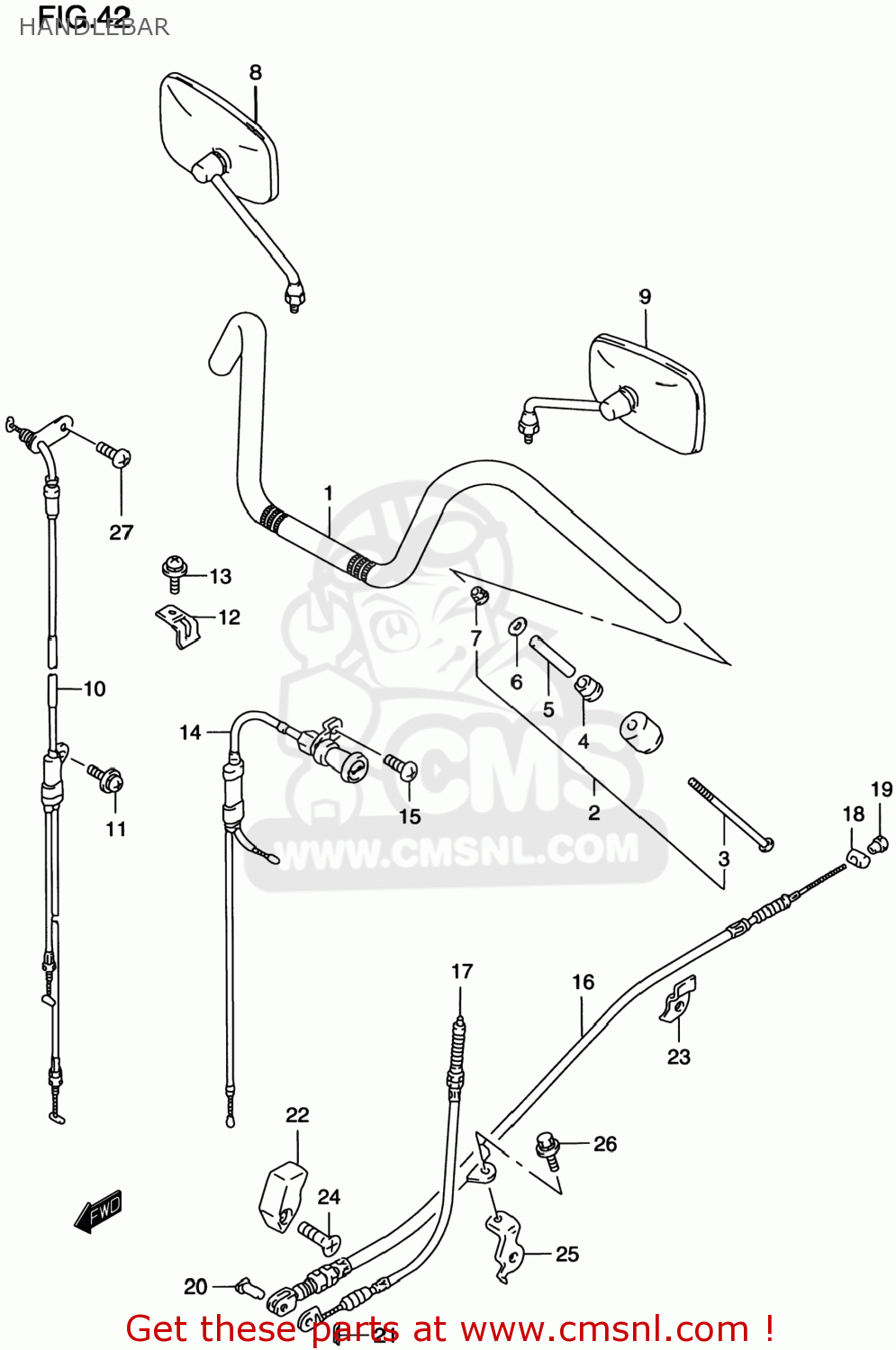 HANDLEBAR VS800GL INTRUDER 1998 (W) USA (E03)