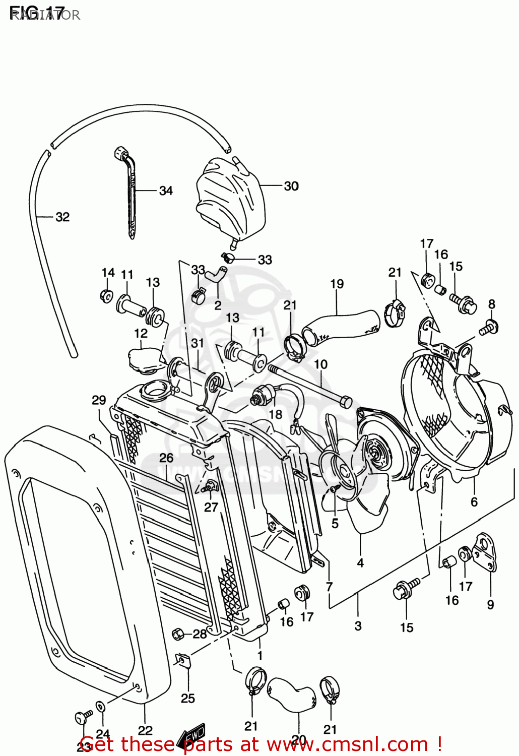 RADIATOR VS800GL INTRUDER 1998 (W) USA (E03)