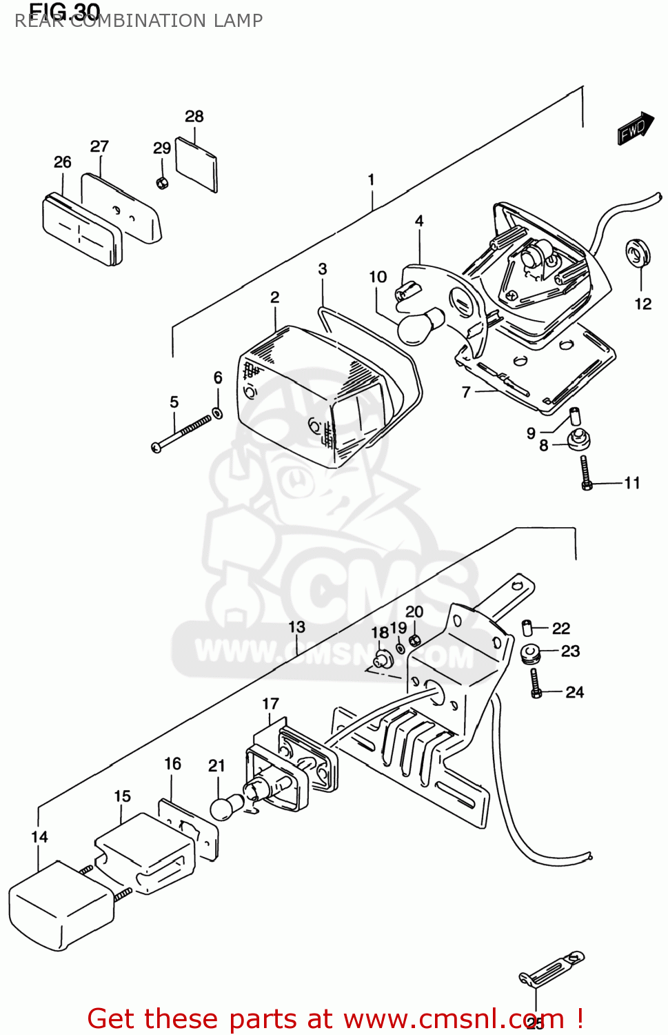 REAR COMBINATION LAMP VS800GL INTRUDER 1998 (W) USA (E03)