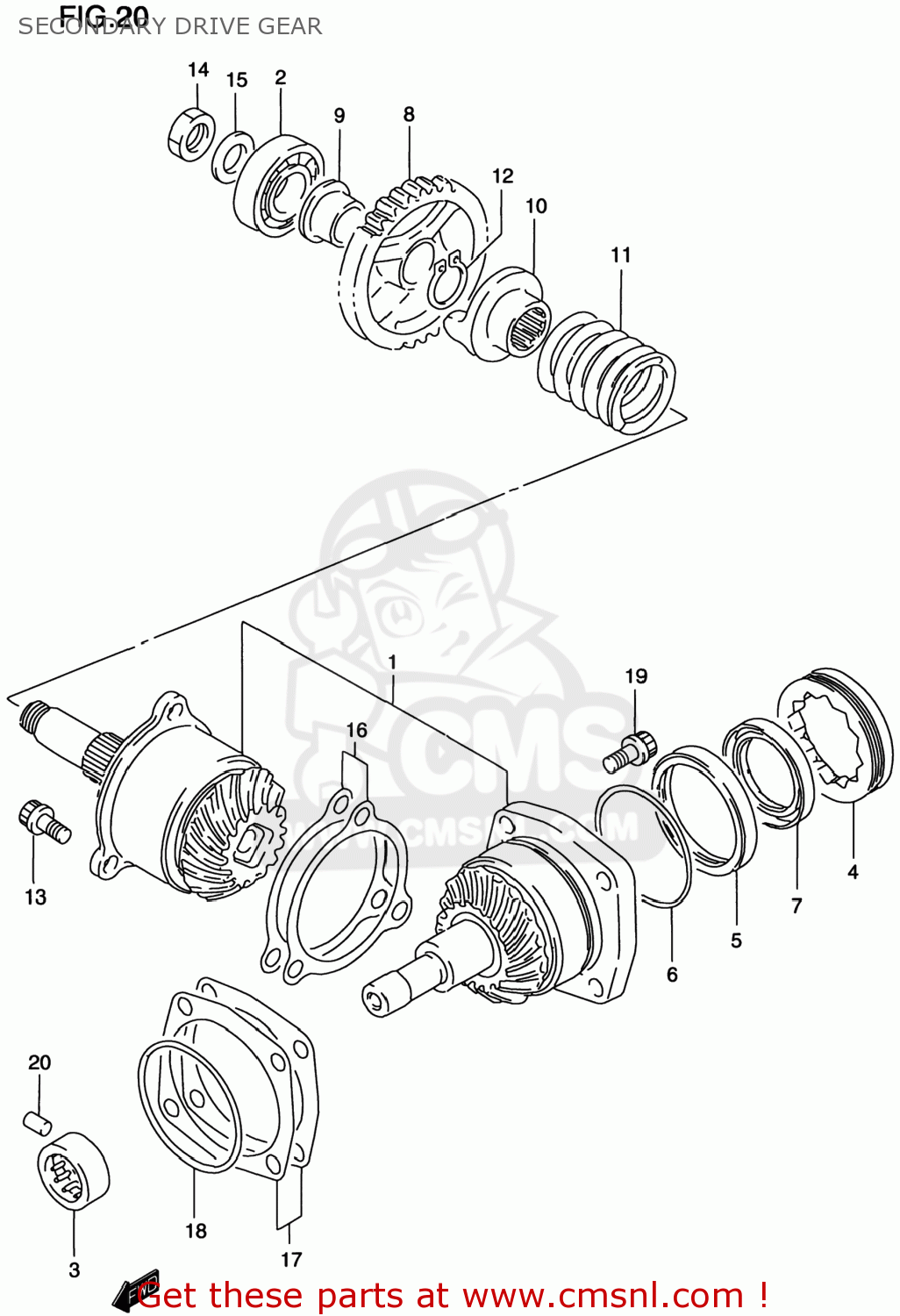 SECONDARY DRIVE GEAR VS800GL INTRUDER 1998 (W) USA (E03)