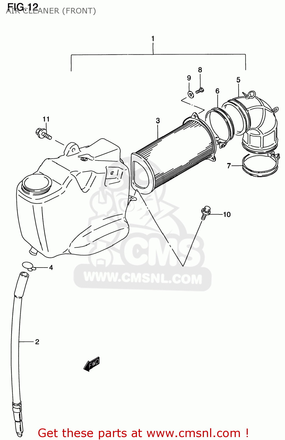 AIR CLEANER (FRONT) VS800GL INTRUDER 1999 (X) USA (E03)
