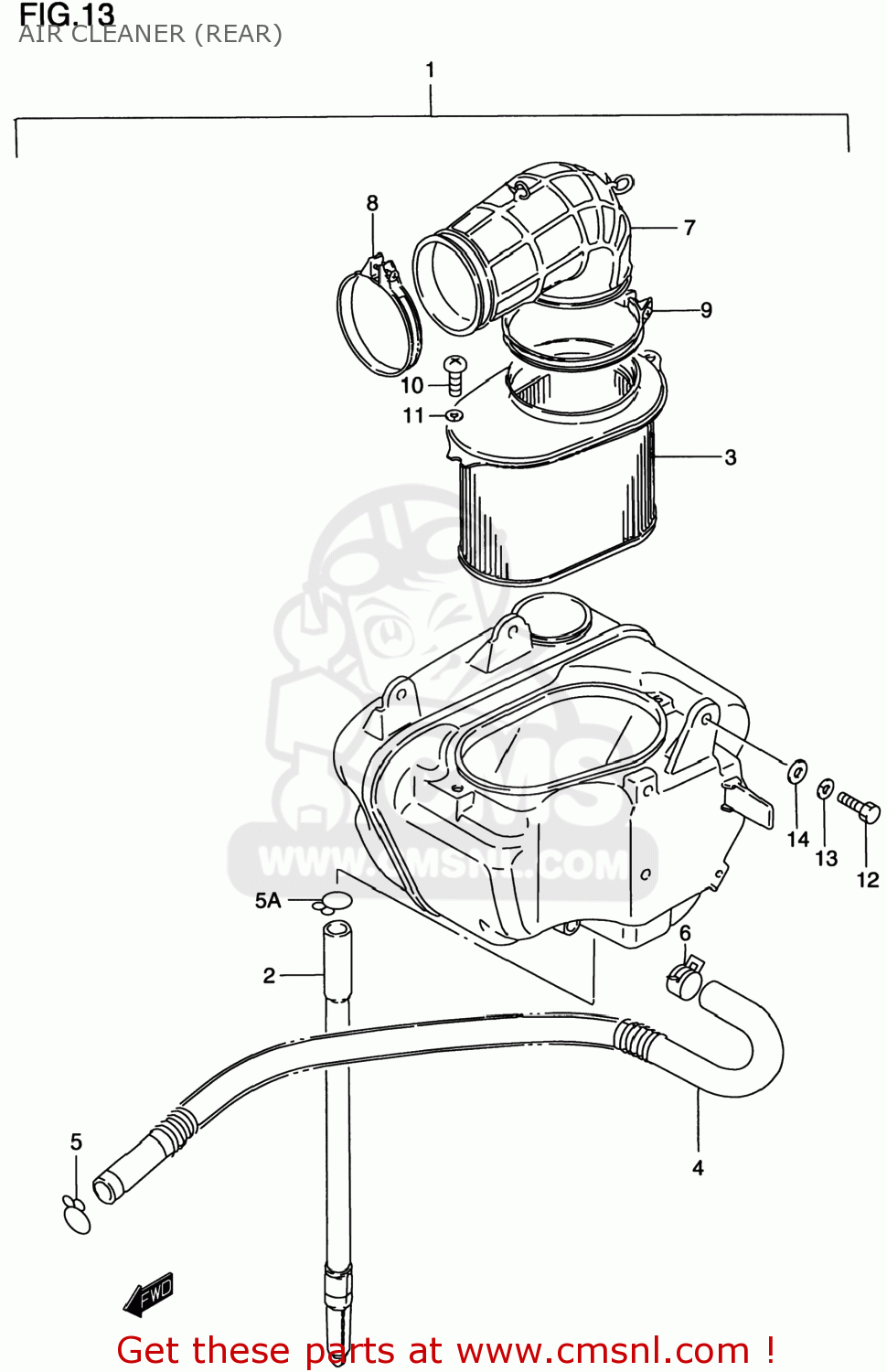 AIR CLEANER (REAR) VS800GL INTRUDER 1999 (X) USA (E03)