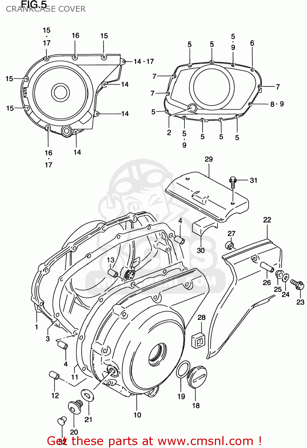 CRANKCASE COVER VS800GL INTRUDER 1999 (X) USA (E03)