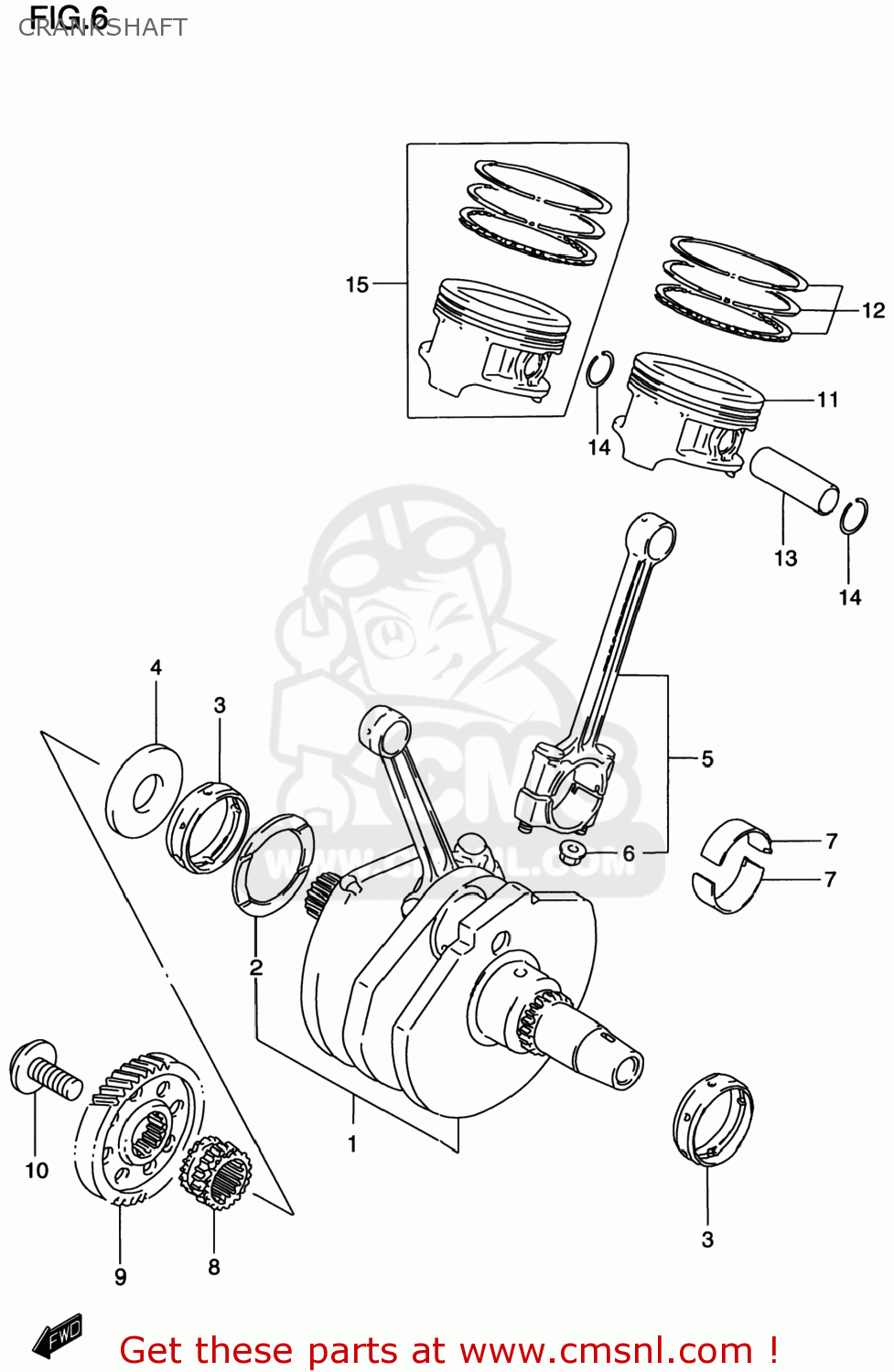 CRANKSHAFT VS800GL INTRUDER 1999 (X) USA (E03)