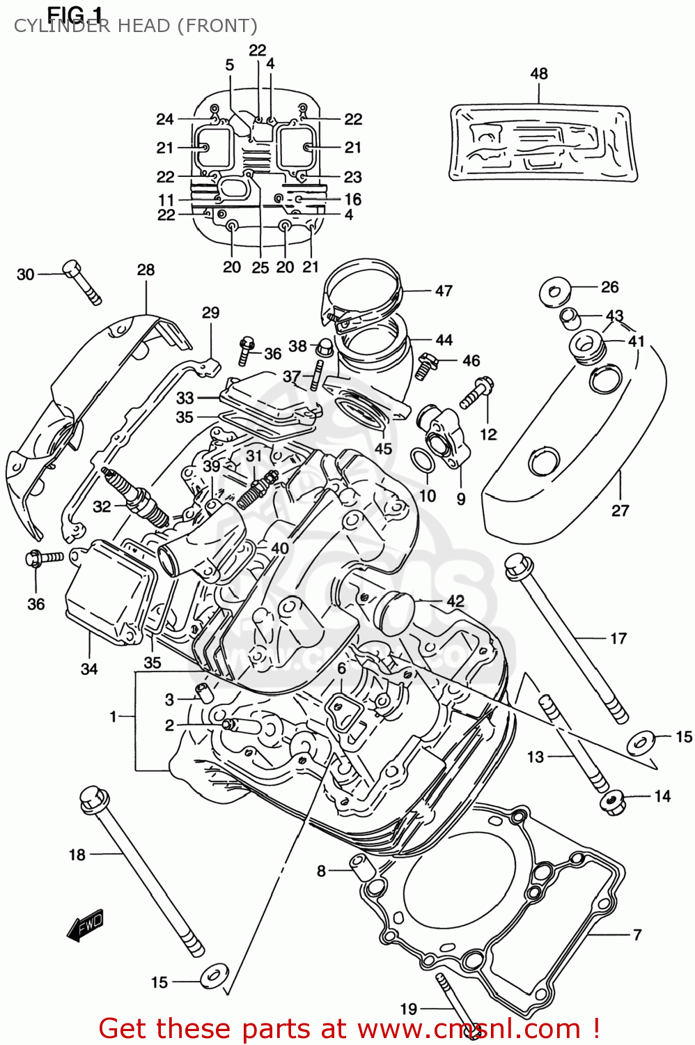 CYLINDER HEAD (FRONT) VS800GL INTRUDER 1999 (X) USA (E03)