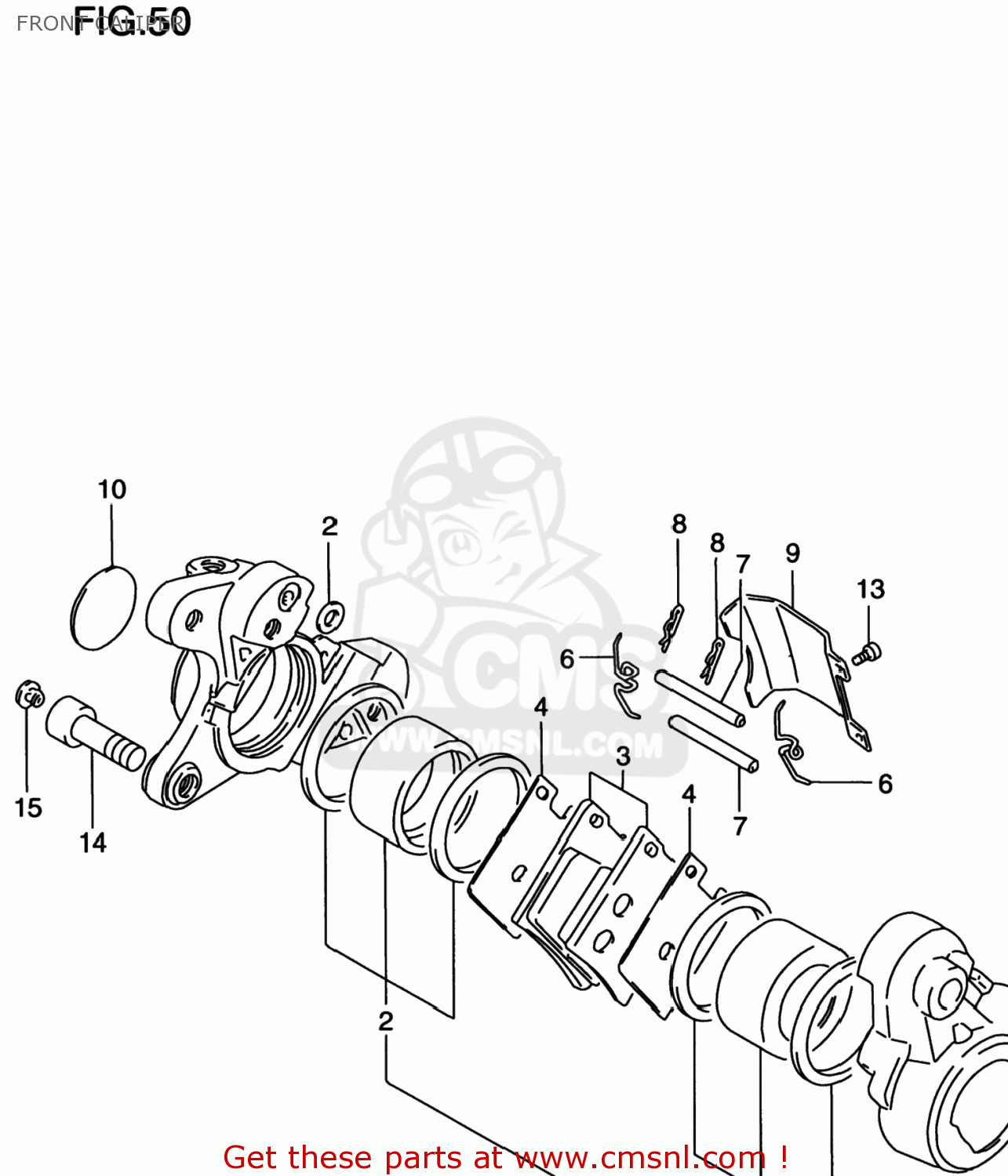 FRONT CALIPER VS800GL INTRUDER 1999 (X) USA (E03)