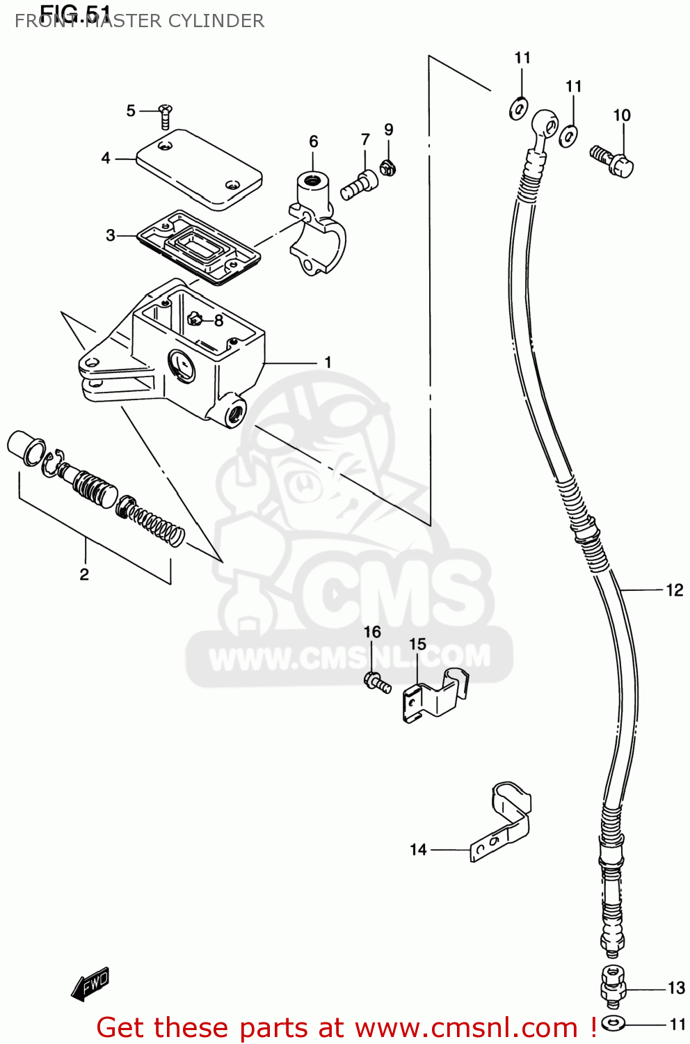 FRONT MASTER CYLINDER VS800GL INTRUDER 1999 (X) USA (E03)