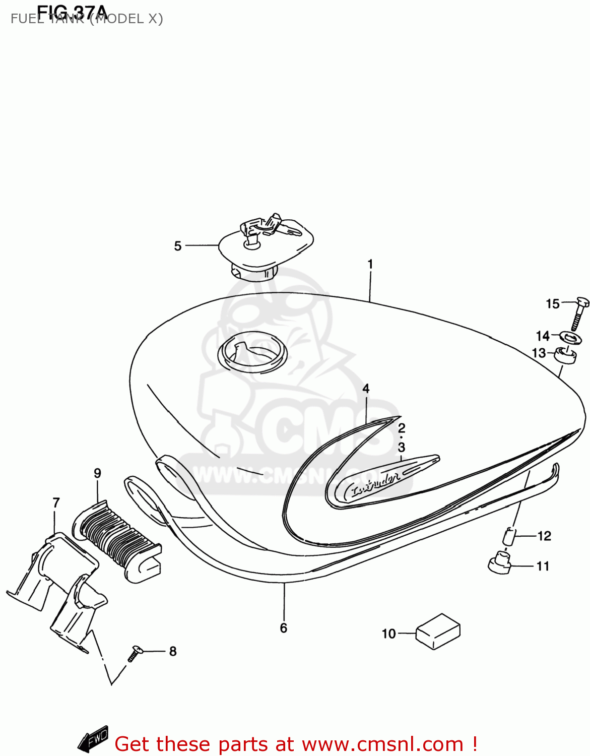 FUEL TANK (MODEL X) VS800GL INTRUDER 1999 (X) USA (E03)