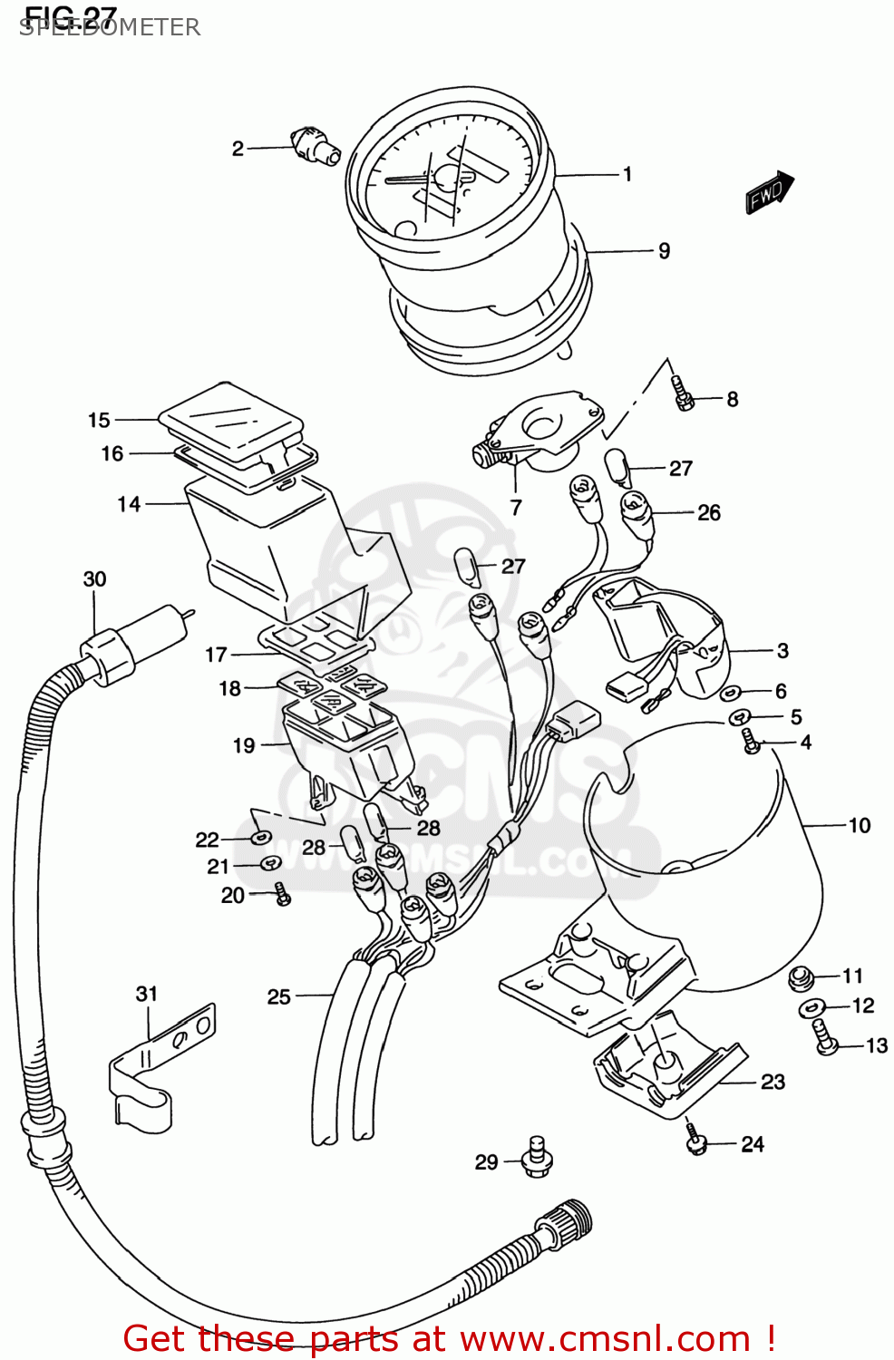 SPEEDOMETER VS800GL INTRUDER 1999 (X) USA (E03)