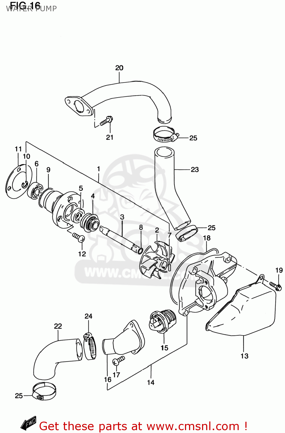 WATER PUMP VS800GL INTRUDER 1999 (X) USA (E03)