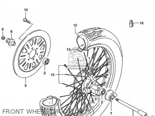 FRONT WHEEL (MODEL W/X) - VS800GL INTRUDER 1999 (X) USA (E03)