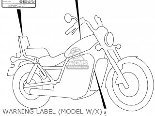 WARNING LABEL (MODEL W/X) - VS800GL INTRUDER 1999 (X) USA (E03)