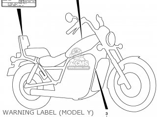 WARNING LABEL (MODEL Y) - VS800GL INTRUDER 1999 (X) USA (E03)