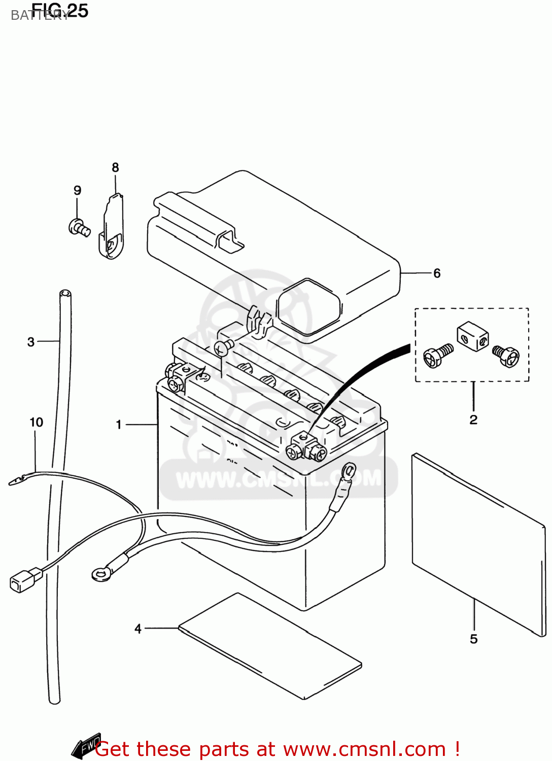 BATTERY VS800GL INTRUDER 2000 (Y) USA (E03)