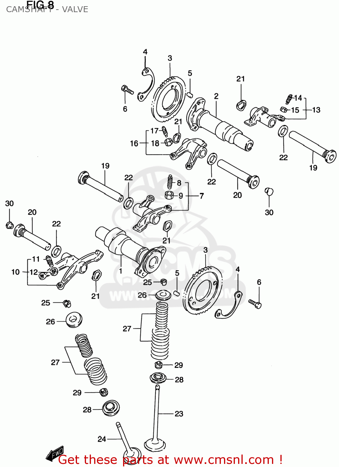 CAMSHAFT - VALVE VS800GL INTRUDER 2000 (Y) USA (E03)