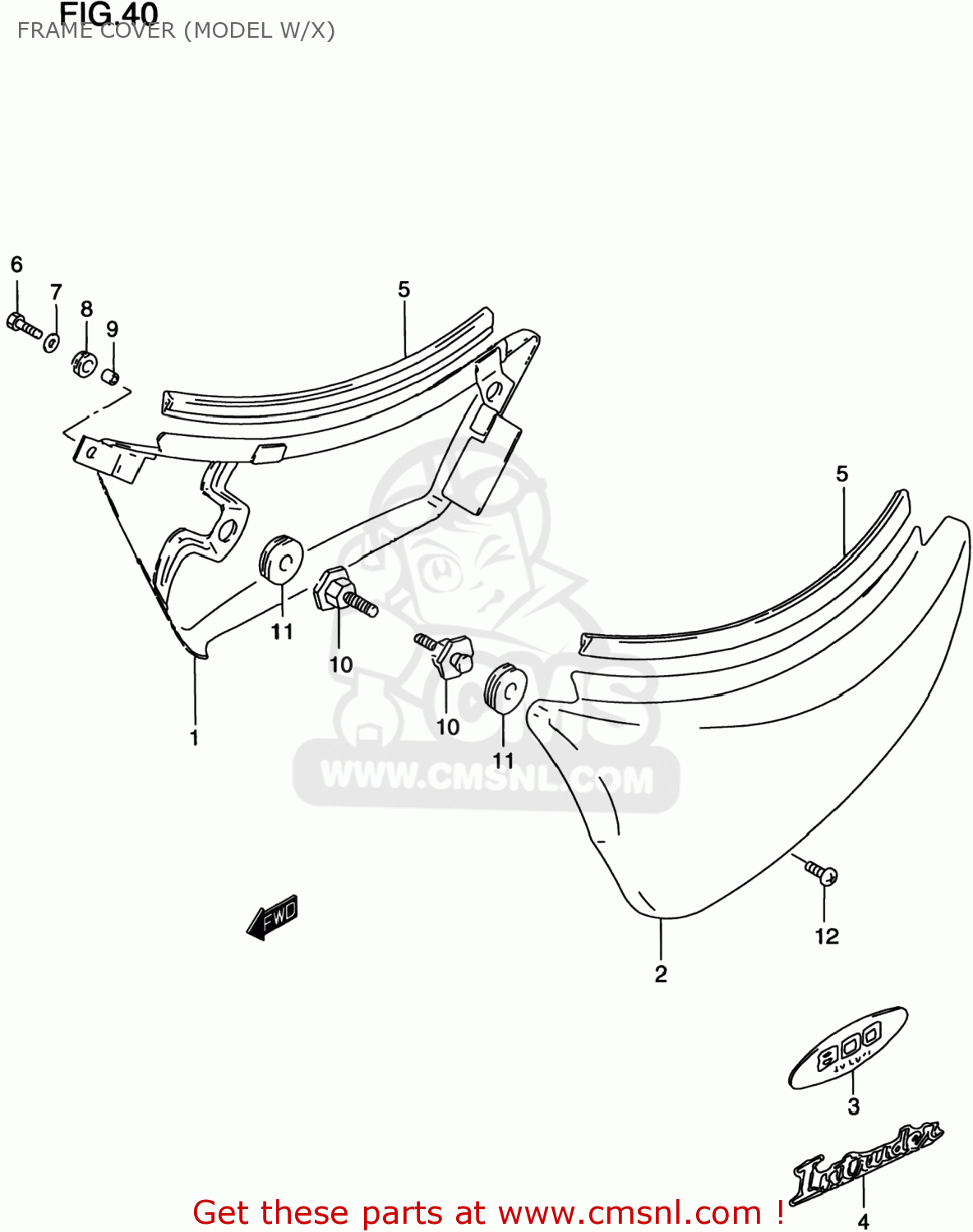 FRAME COVER (MODEL W/X) VS800GL INTRUDER 2000 (Y) USA (E03)