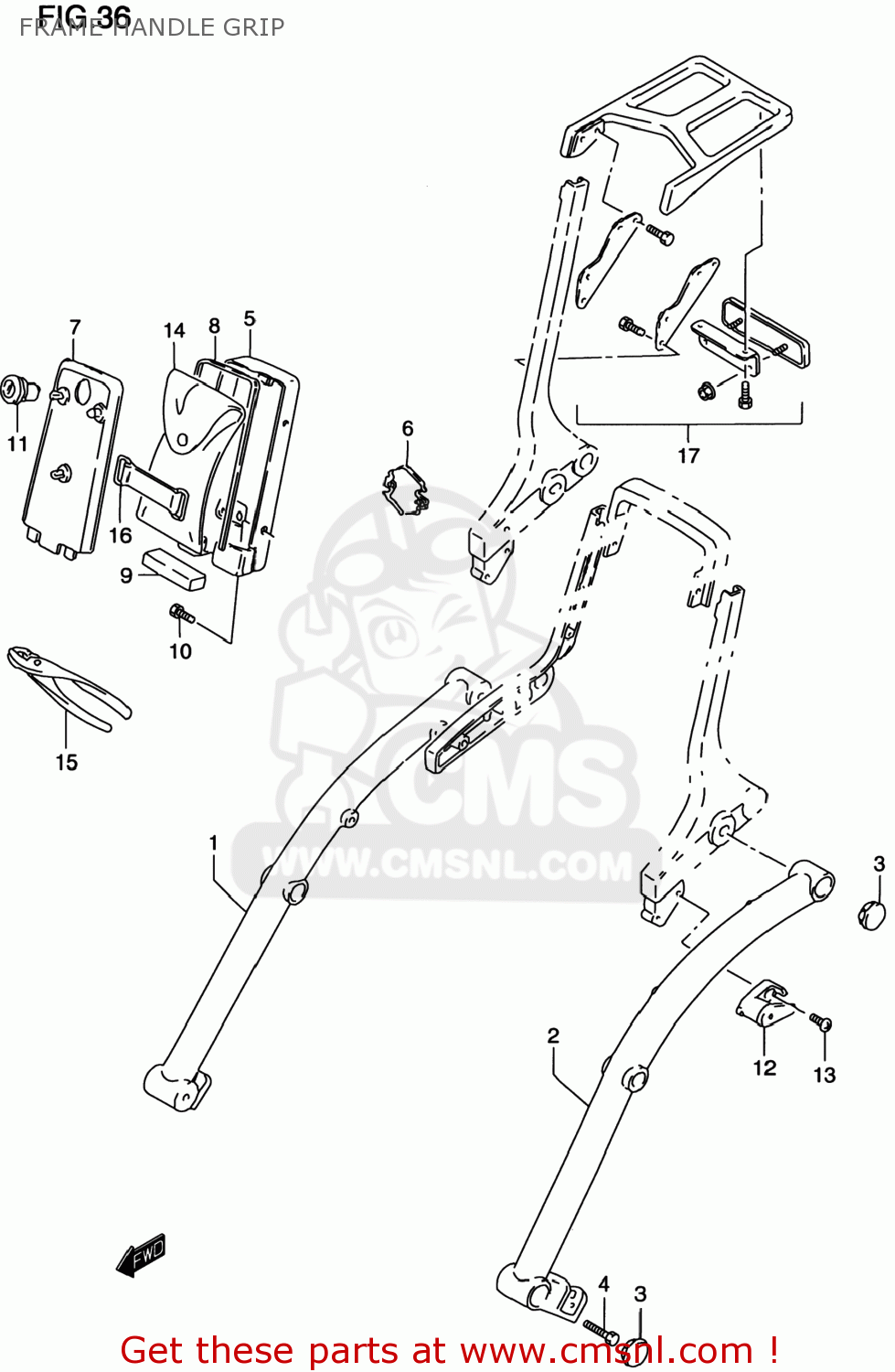 FRAME HANDLE GRIP VS800GL INTRUDER 2000 (Y) USA (E03)