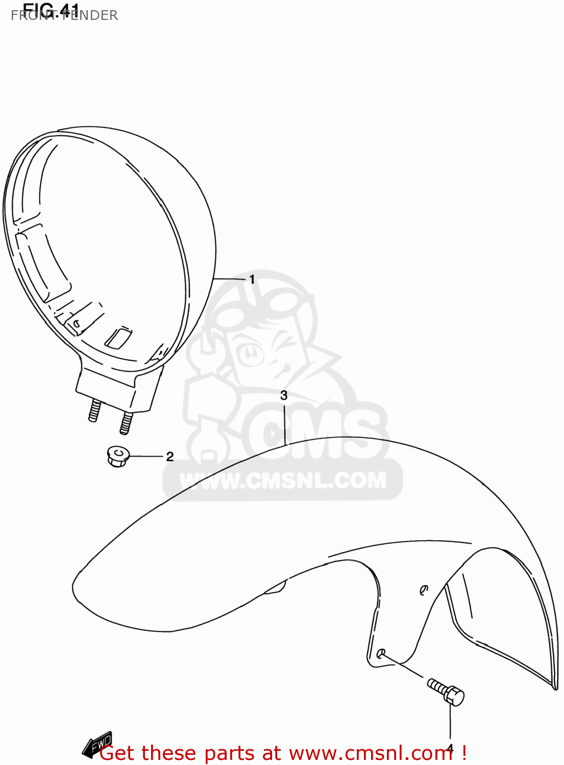FRONT FENDER VS800GL INTRUDER 2000 (Y) USA (E03)