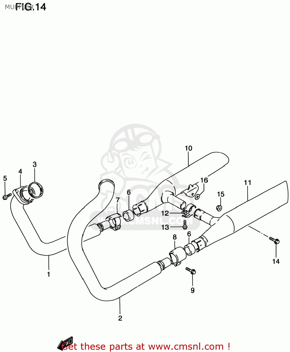 MUFFLER VS800GL INTRUDER 2000 (Y) USA (E03)
