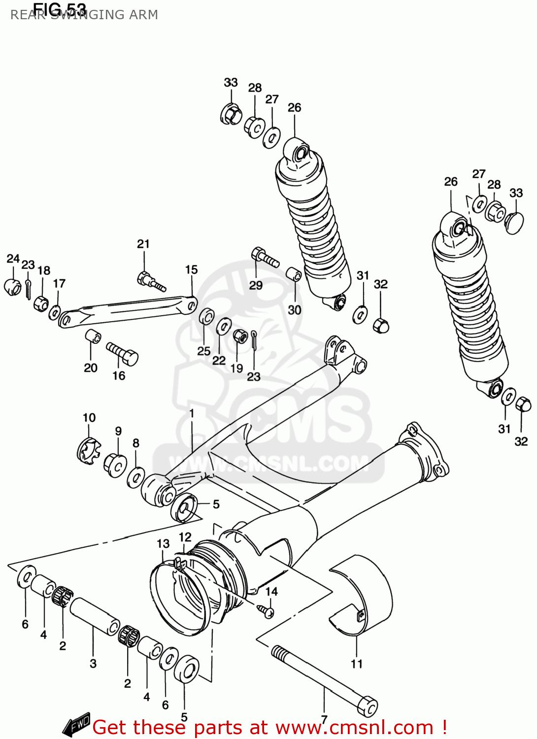 REAR SWINGING ARM VS800GL INTRUDER 2000 (Y) USA (E03)