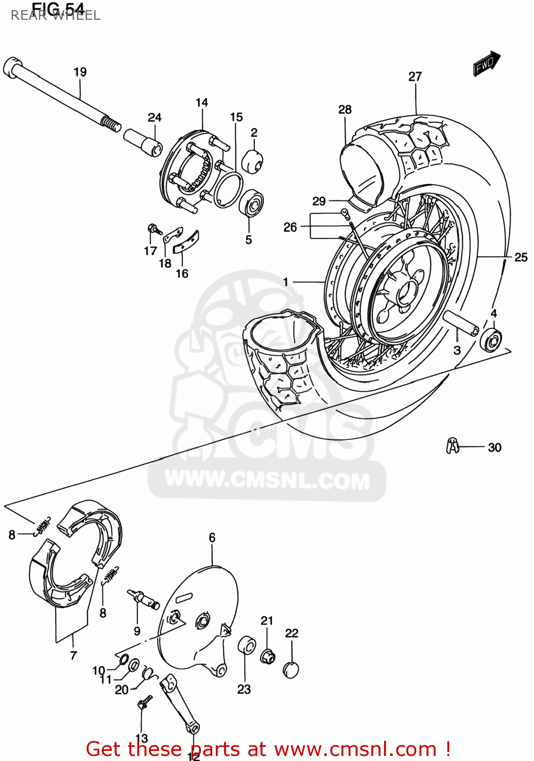 REAR WHEEL VS800GL INTRUDER 2000 (Y) USA (E03)