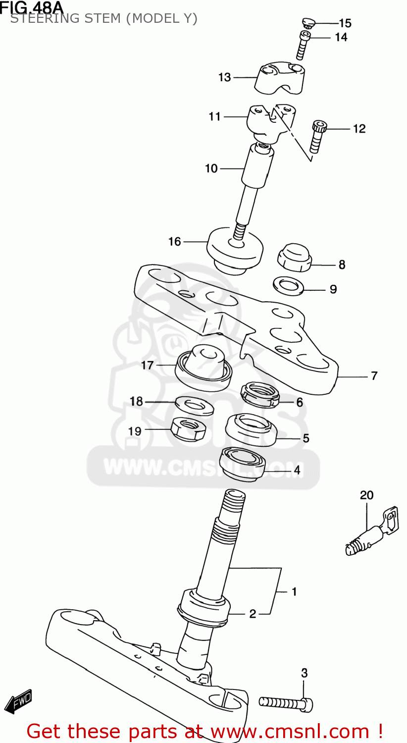 STEERING STEM (MODEL Y) VS800GL INTRUDER 2000 (Y) USA (E03)
