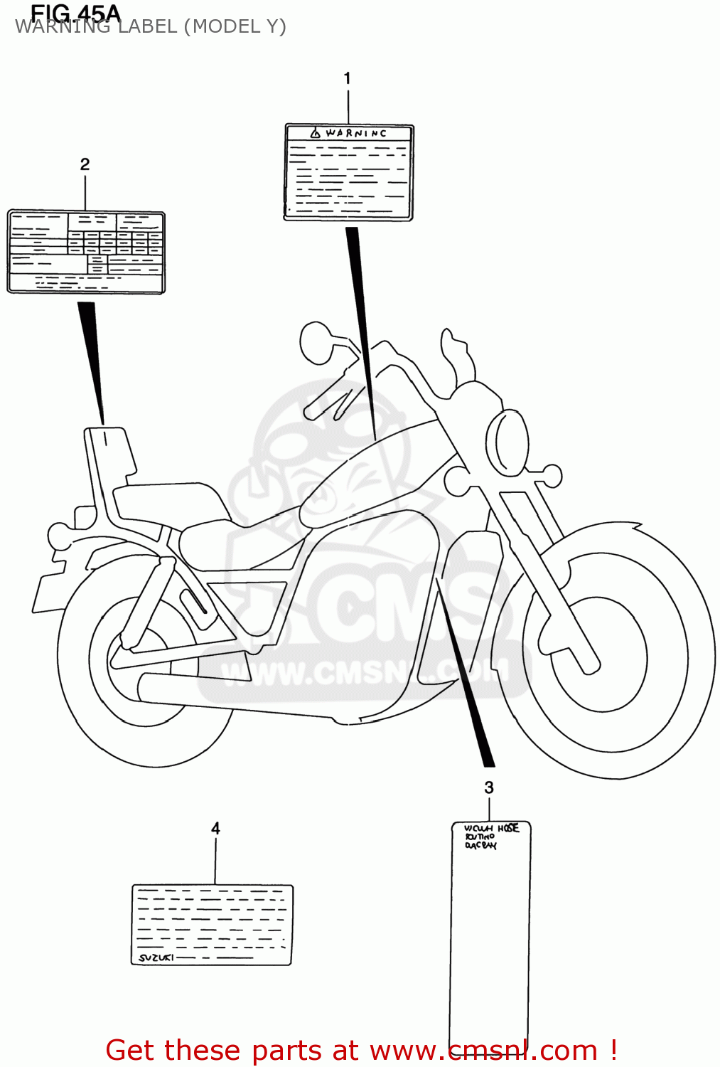 WARNING LABEL (MODEL Y) VS800GL INTRUDER 2000 (Y) USA (E03)