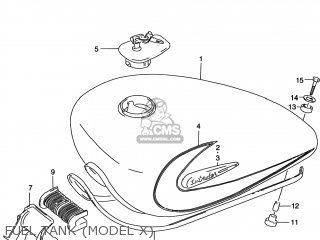 FUEL TANK (MODEL X) - VS800GL INTRUDER 2000 (Y) USA (E03)