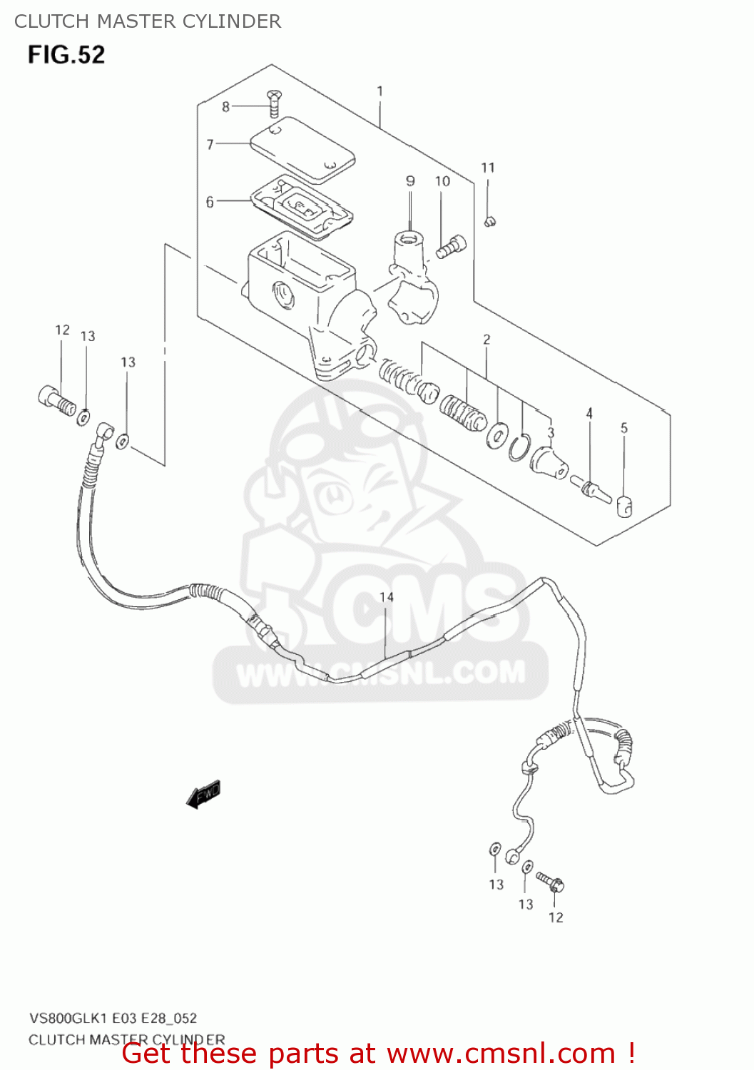 CLUTCH MASTER CYLINDER VS800GL INTRUDER 2001 (K1) USA (E03)