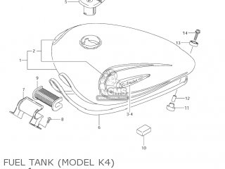 FUEL TANK (MODEL K4) - VS800GL INTRUDER 2001 (K1) USA (E03)