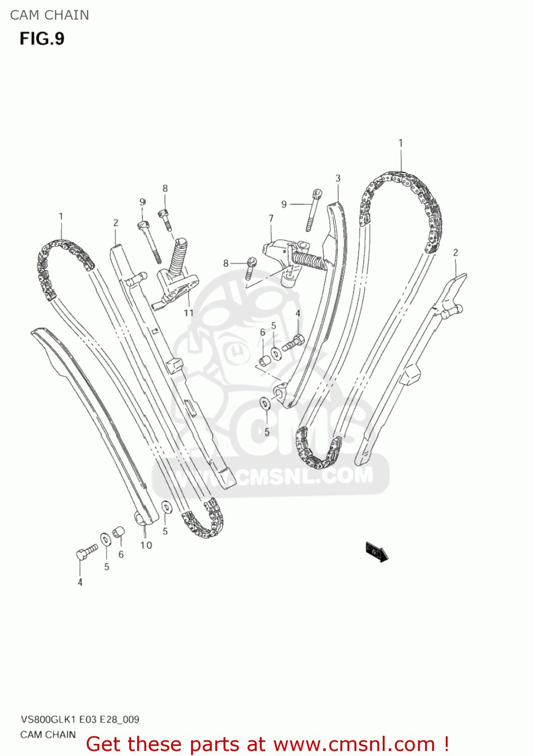 CAM CHAIN VS800GL INTRUDER 2002 (K2) USA (E03)