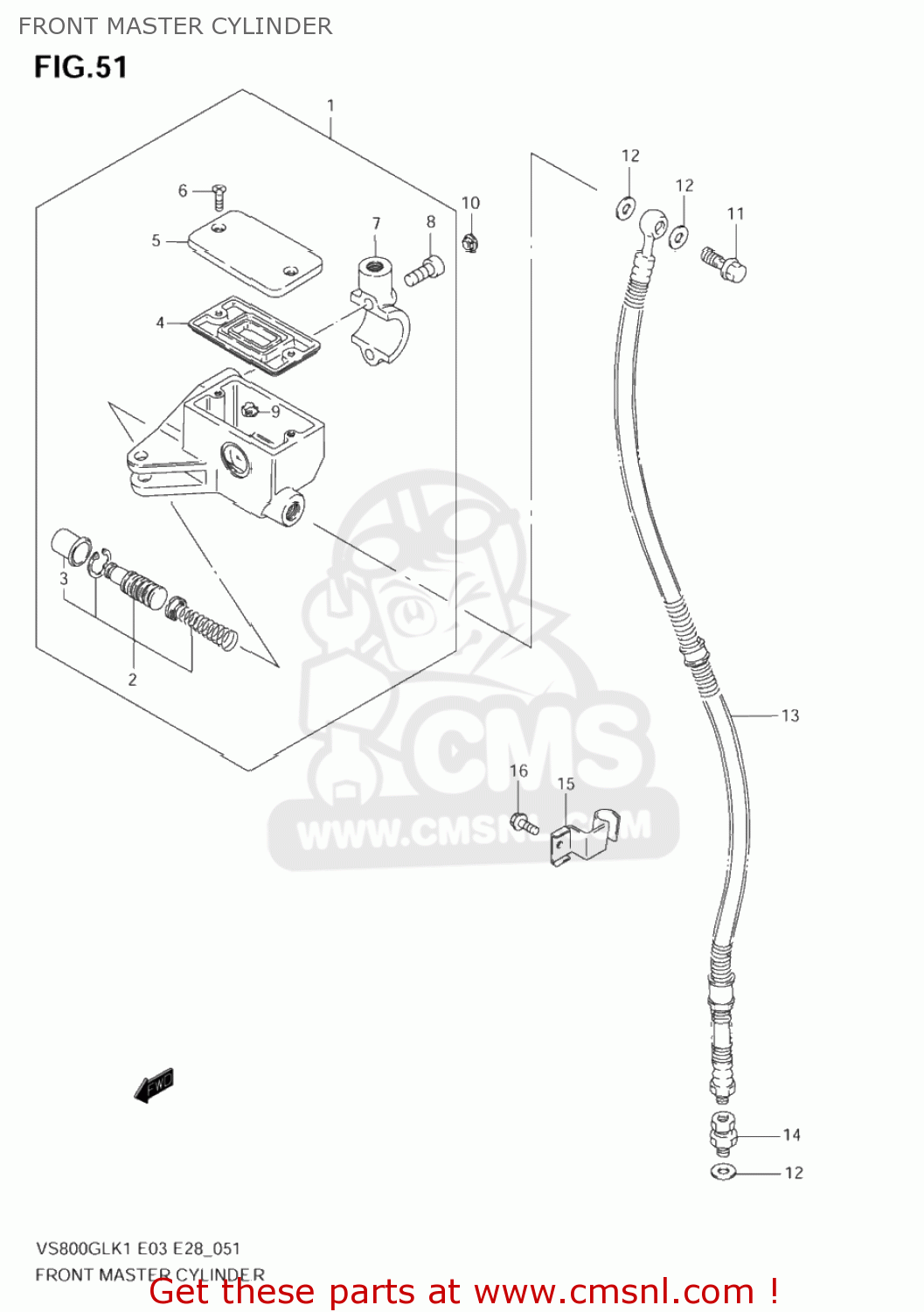 FRONT MASTER CYLINDER VS800GL INTRUDER 2002 (K2) USA (E03)