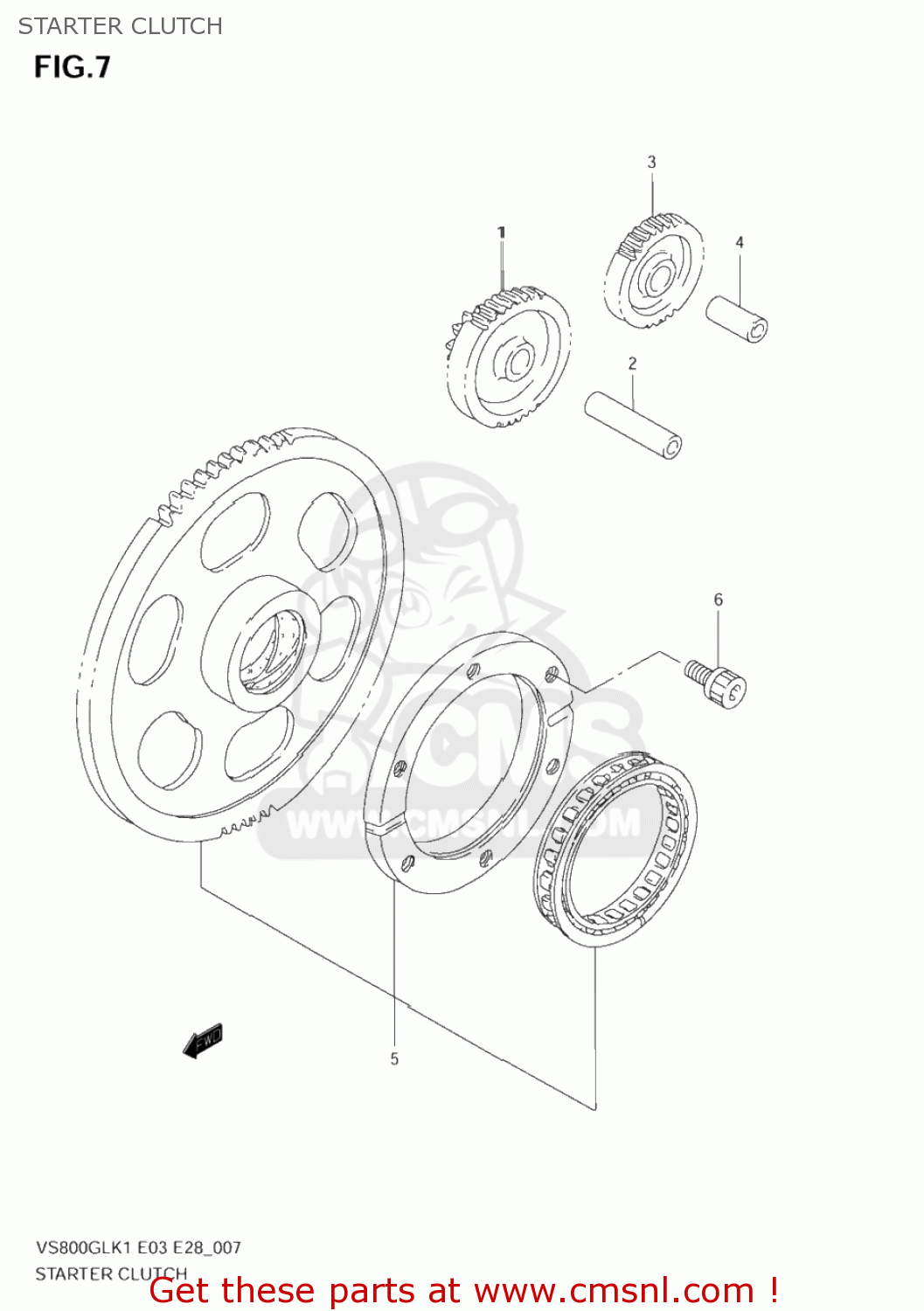 STARTER CLUTCH VS800GL INTRUDER 2002 (K2) USA (E03)