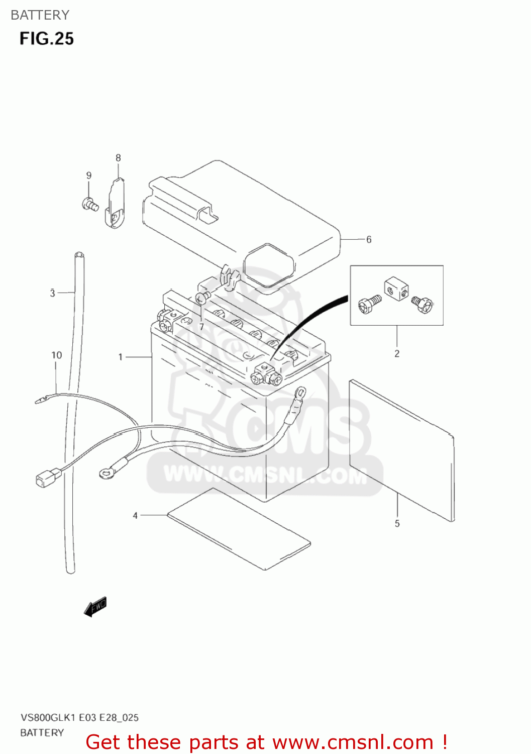 BATTERY VS800GL INTRUDER 2003 (K3) USA (E03)