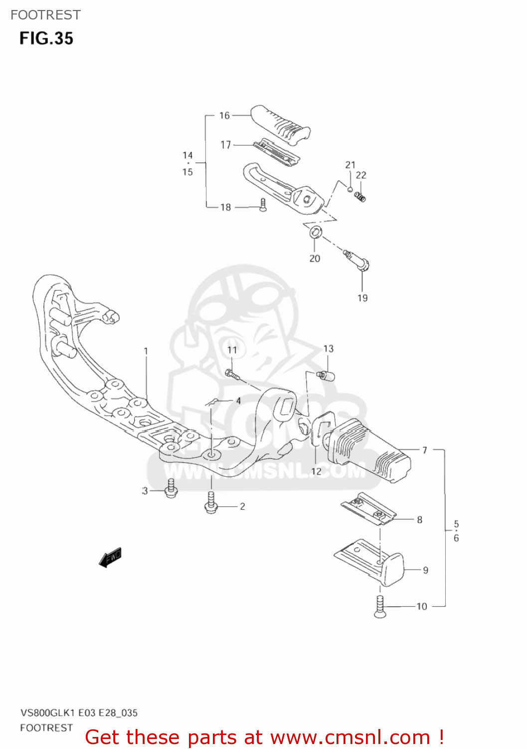 FOOTREST VS800GL INTRUDER 2003 (K3) USA (E03)