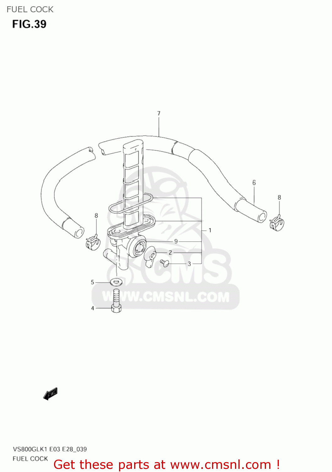 FUEL COCK VS800GL INTRUDER 2003 (K3) USA (E03)