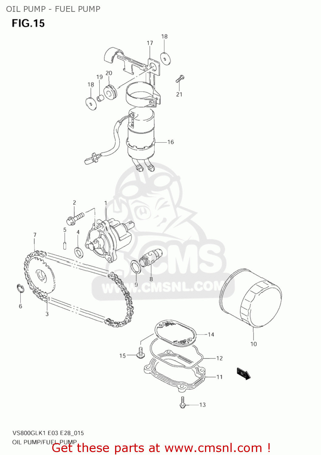 OIL PUMP - FUEL PUMP VS800GL INTRUDER 2003 (K3) USA (E03)
