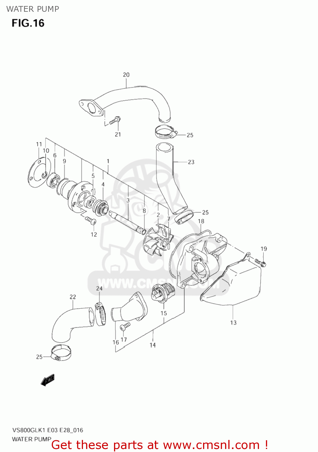 WATER PUMP VS800GL INTRUDER 2003 (K3) USA (E03)