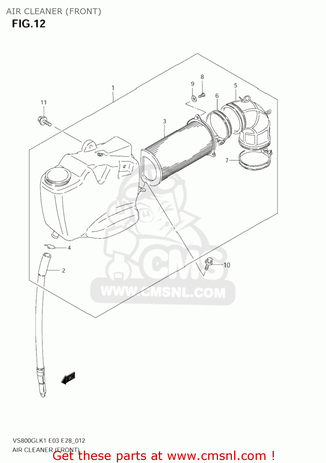 AIR CLEANER (FRONT) VS800GL INTRUDER 2004 (K4) USA (E03)