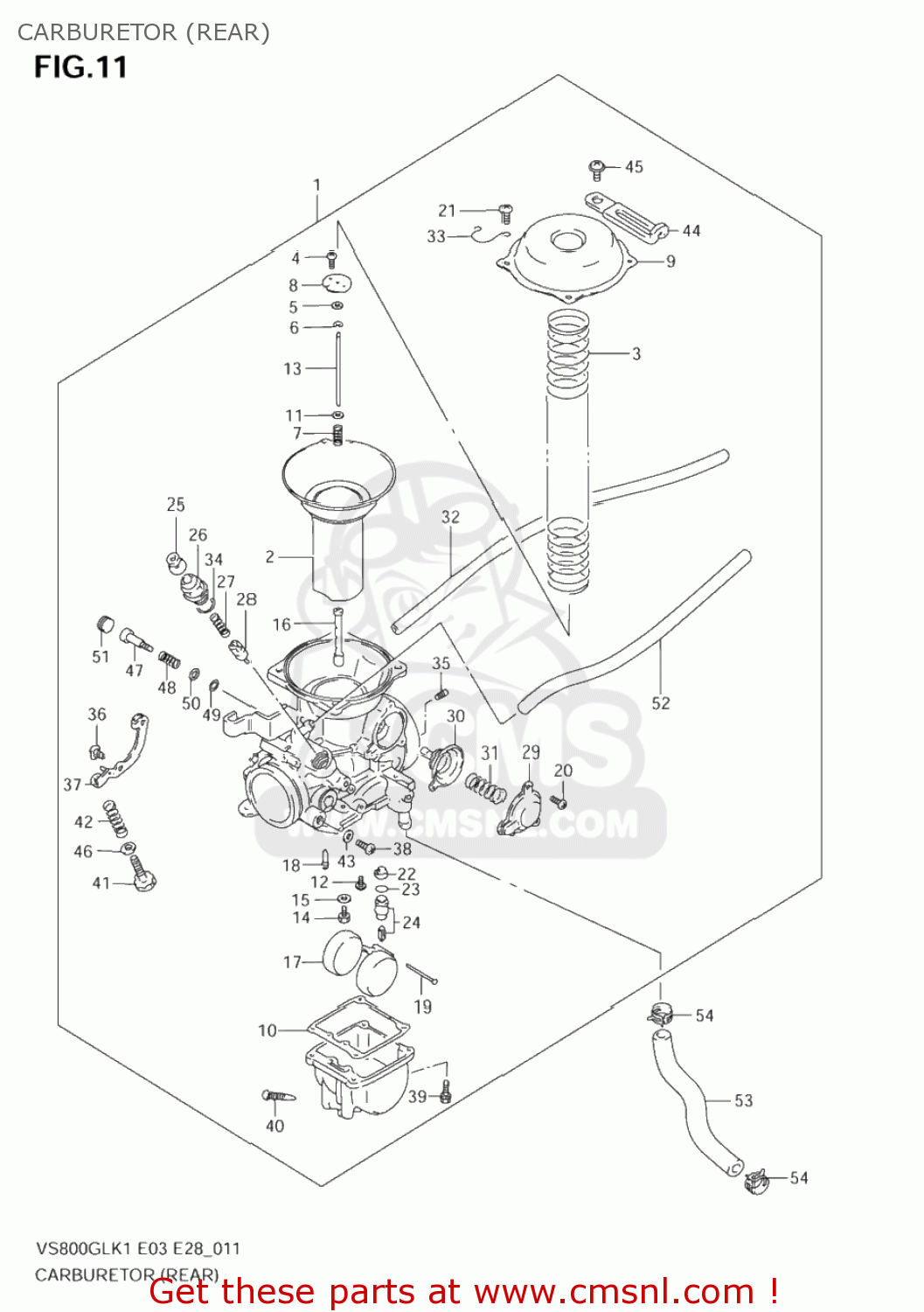CARBURETOR (REAR) VS800GL INTRUDER 2004 (K4) USA (E03)