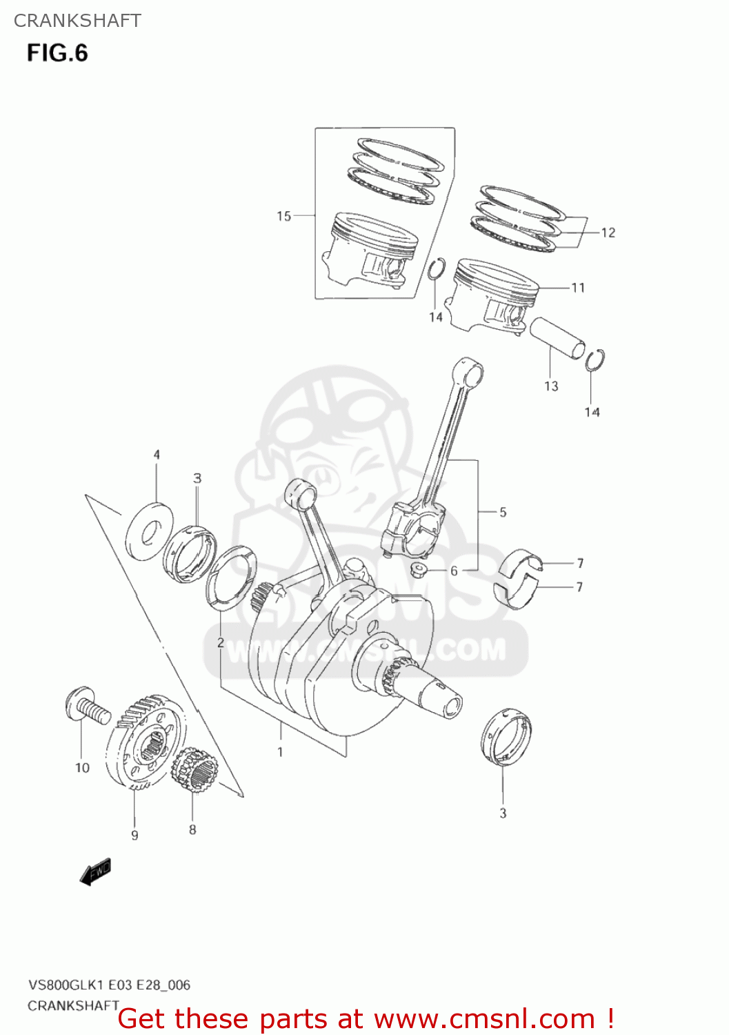 CRANKSHAFT VS800GL INTRUDER 2004 (K4) USA (E03)