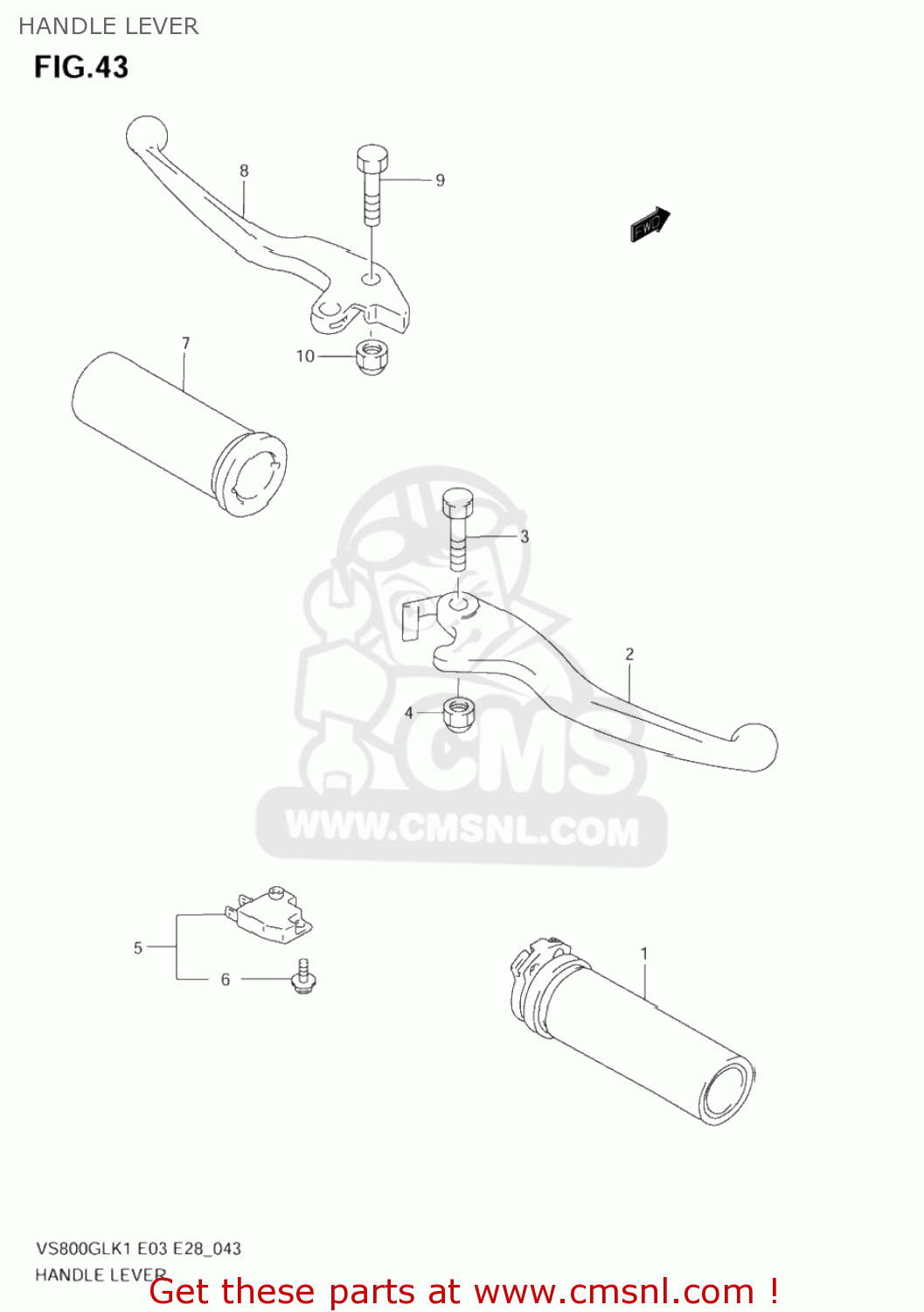 HANDLE LEVER VS800GL INTRUDER 2004 (K4) USA (E03)