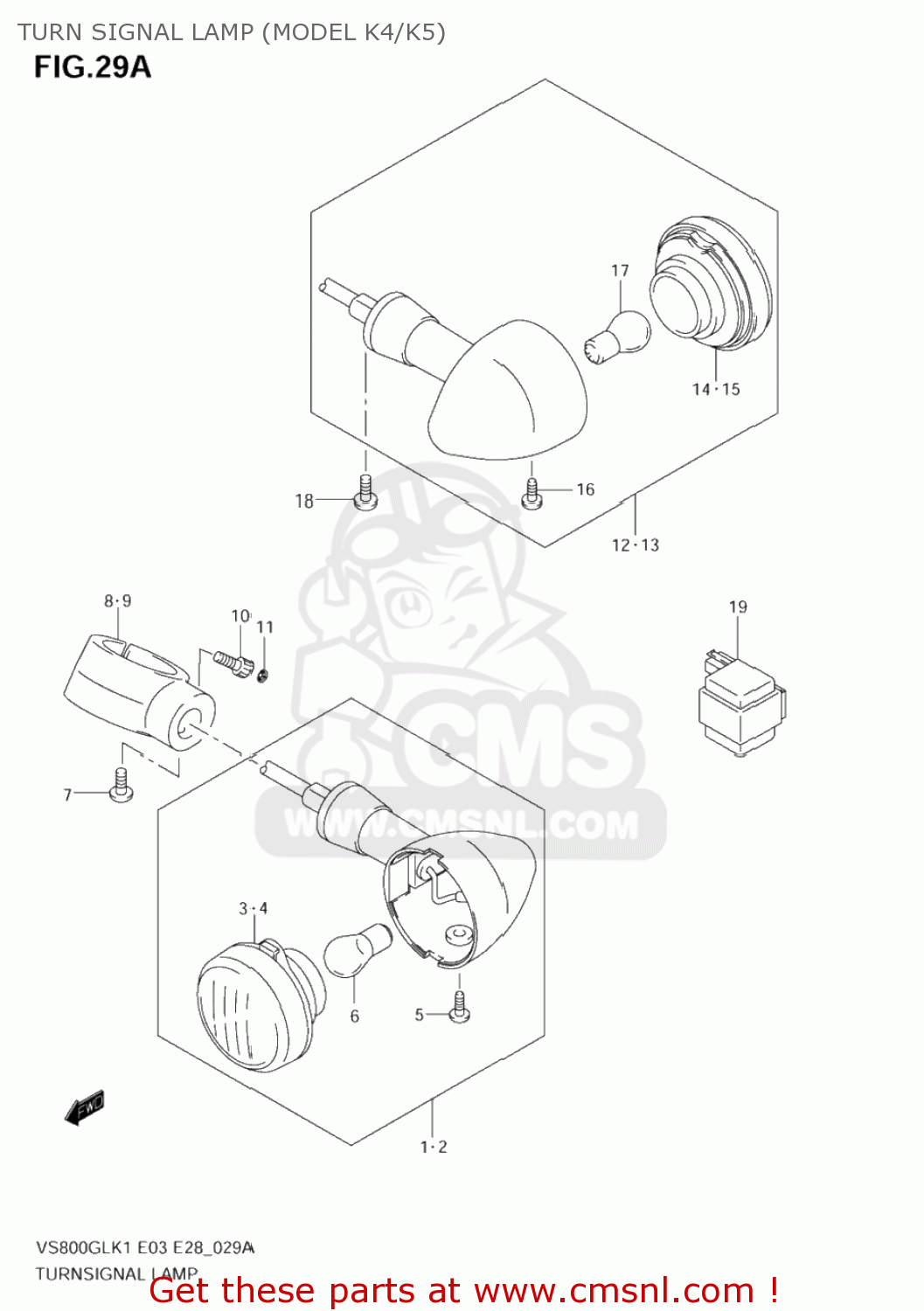 TURN SIGNAL LAMP (MODEL K4/K5) VS800GL INTRUDER 2004 (K4) USA (E03)