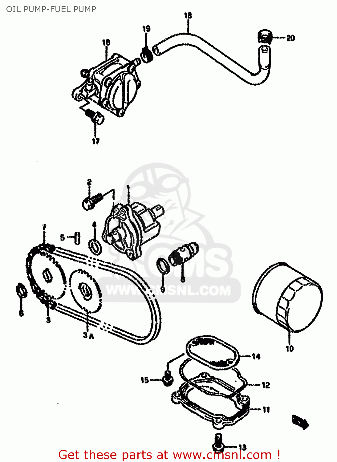 OIL PUMP-FUEL PUMP VX800 1990 (L) (E01 E02 E04 E15 E16 E17 E18 E21 E22 24 25 34 39)