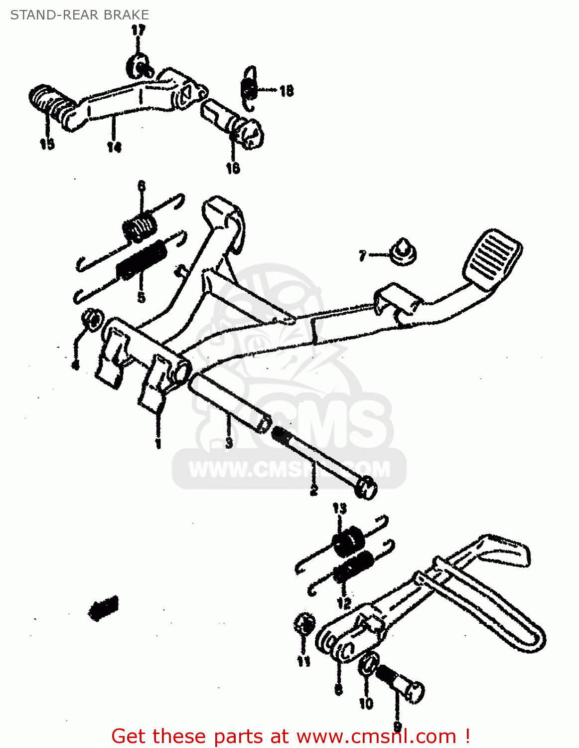 STAND-REAR BRAKE VX800 1990 (L) (E01 E02 E04 E15 E16 E17 E18 E21 E22 24 25 34 39)