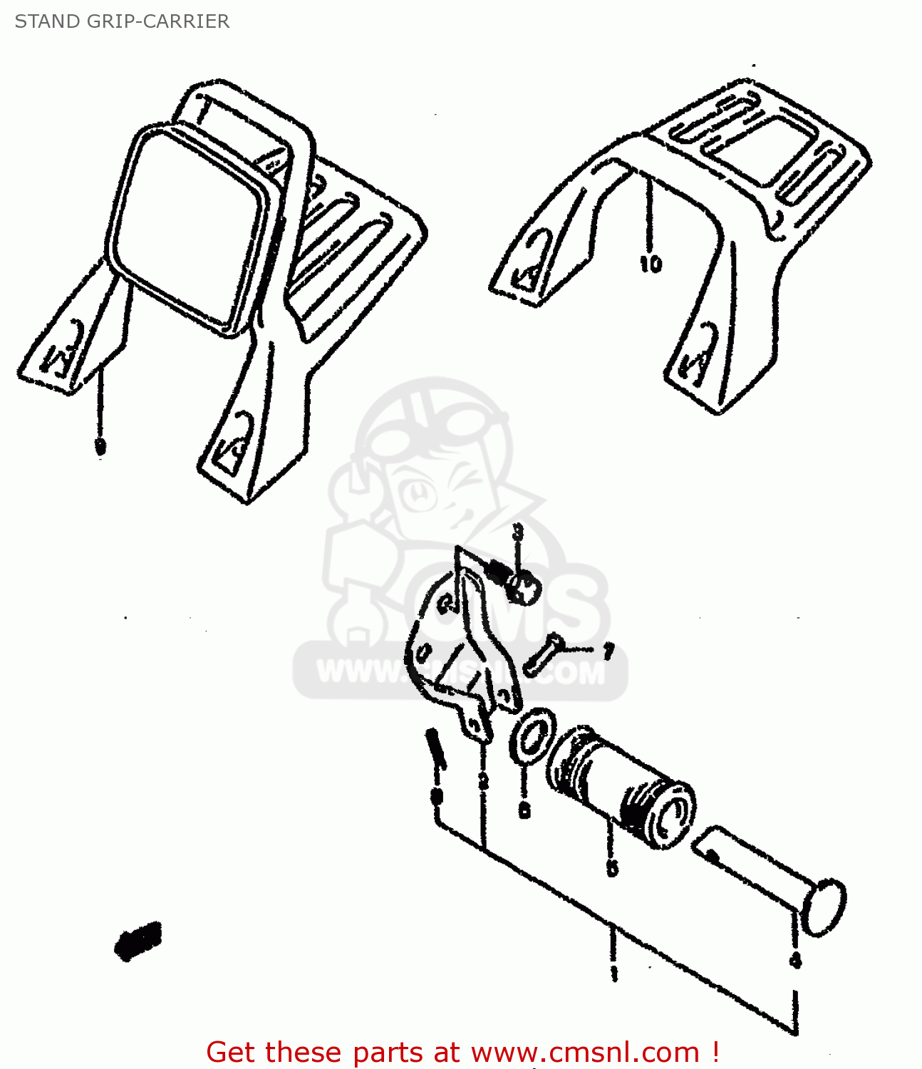 STAND GRIP-CARRIER VX800 1990 (L) (E01 E02 E04 E15 E16 E17 E18 E21 E22 24 25 34 39)