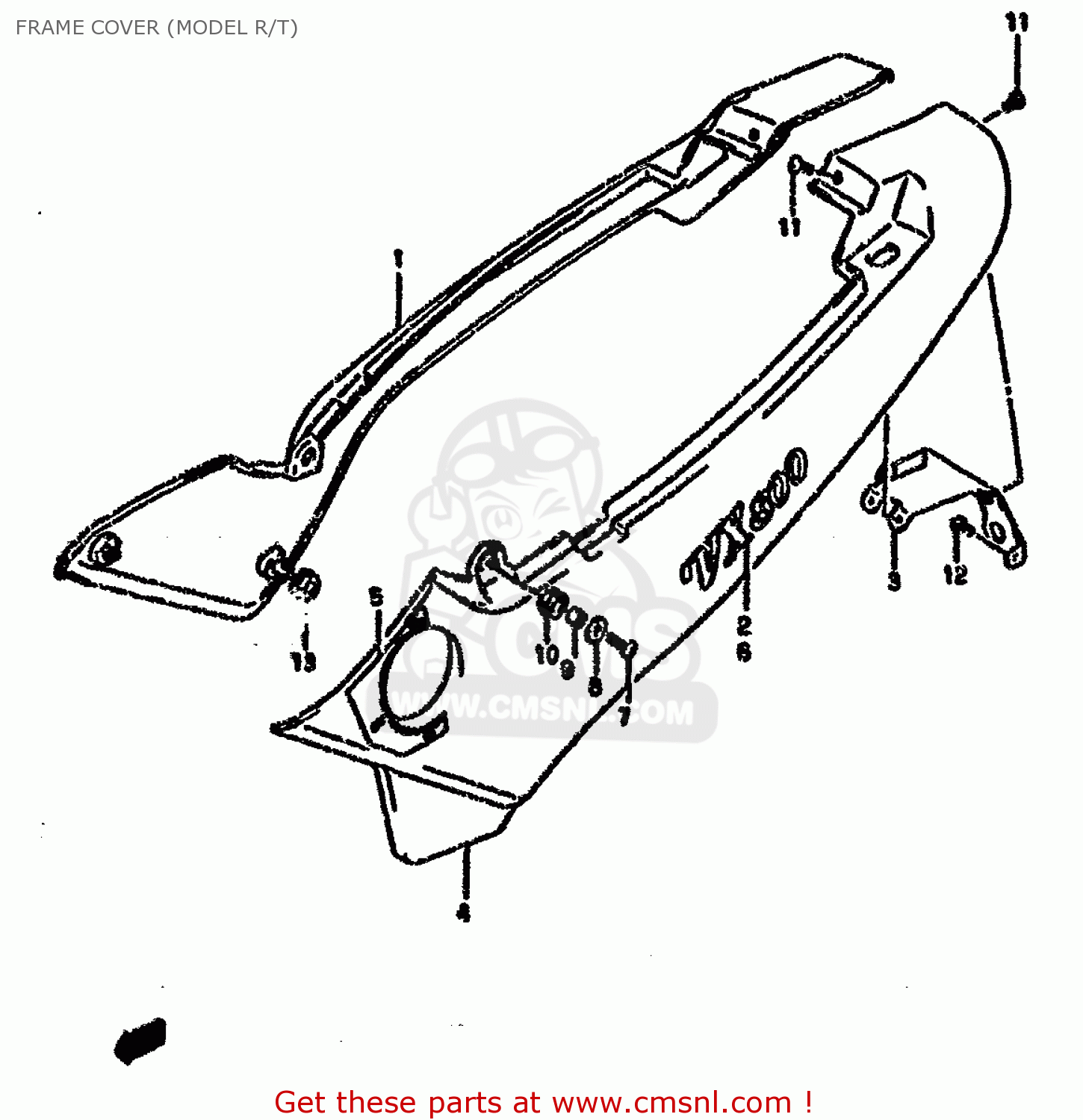 FRAME COVER (MODEL R/T) VX800 1990 (L) (E01 E02 E04 E15 E16 E17 E18 E21 E22 24 25 34 39)
